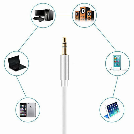 For iPhone Aux Cord Car Aux Cable Apple to 3.5mm Aux Cable - 1m Silver 1m.