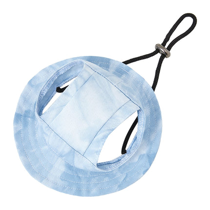 Dog fleece hat Adjustable dog Outdoor port UV protection Hat cap qd best Light blue S Light blue S.