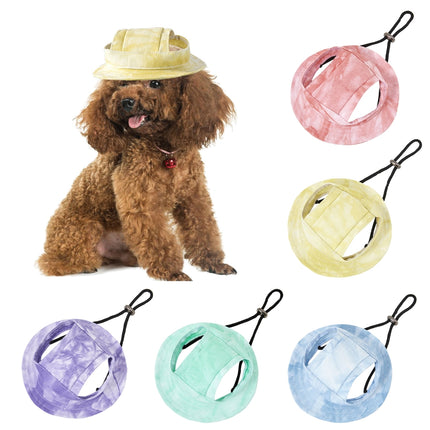 Dog fleece hat Adjustable dog Outdoor port UV protection Hat cap qd best Light blue S Light blue S.