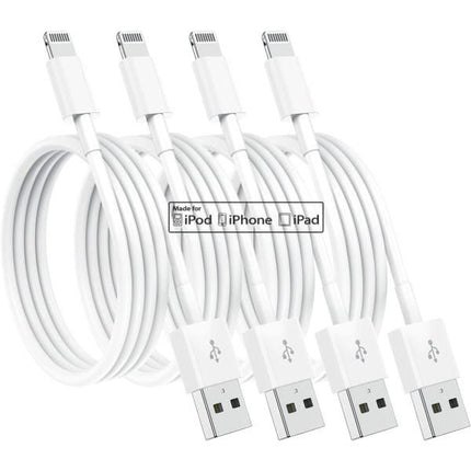 4-Pack Apple MFi Certified Lightning Charging Cable 1.8m – Compatible with iPhone 12/11/X/XR/XS/8/7.