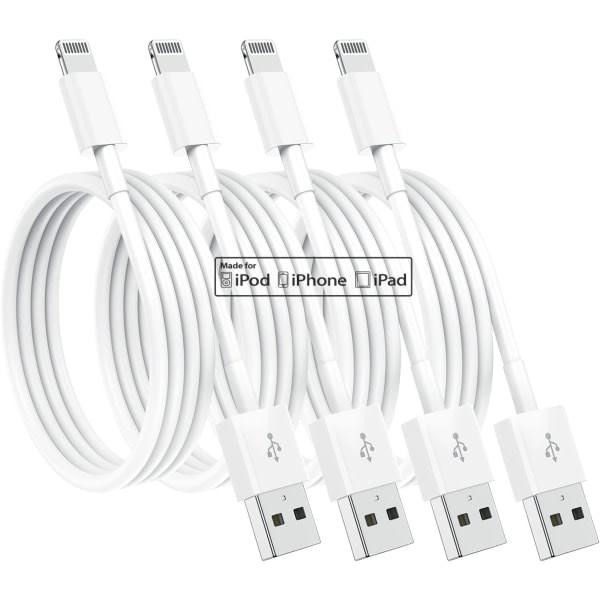 4-Pack Apple MFi Certified Lightning Charging Cable 1.8m – Compatible with iPhone 12/11/X/XR/XS/8/7.