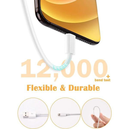 4-Pack Apple MFi Certified Lightning Charging Cable 1.8m – Compatible with iPhone 12/11/X/XR/XS/8/7.