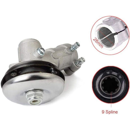 28mm Brushcutter Gearbox, Universal Brushcutter Gearbox for Grass Trimmer/Chainsaw (28mm, 9 Teeth Round).