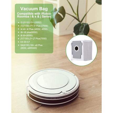 iRobot Roomba i7 i3 i4 i6 j7 i8 S9 E5 E6 E7 Clean Base Vacuum Cleaner Bags, 10-pack.
