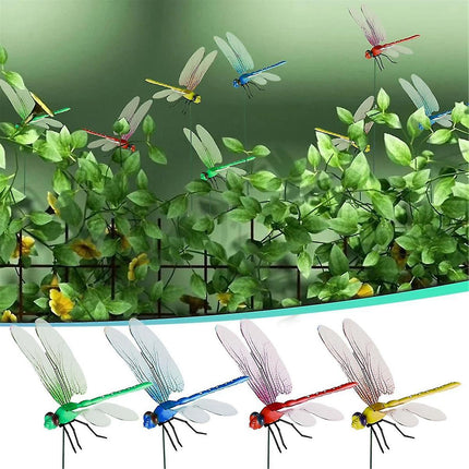 2024 12pcs Artificial Dragonfly Clips for Outdoor Use 3D Dragonfly Decor Gardening, 3D Dragonfly Garden.
