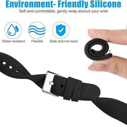 Thin Watch Bands, Compatible with Fitbit Versa 2 Band/Fitbit Versa/Fitbit Versa Lite/SE, Silicone Replacement Strap for Smartwatch Black S.