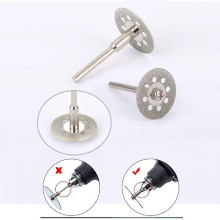 32pcs Mini Diamond Cutting Disc with 4pcs Mandrels Cutting Disc Mini Cutting Discs for Glass/Precious Stone/Wood/Metal/Ceramic-16/20/22/25/30/40/50/60mm.
