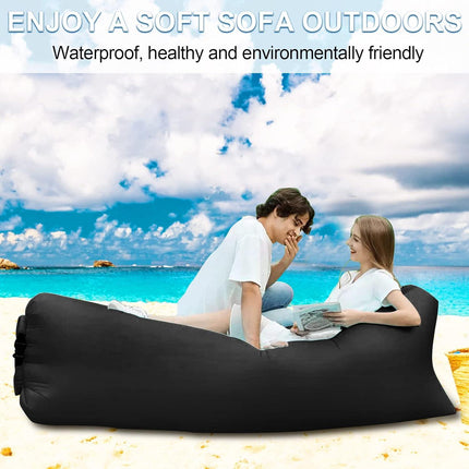 Inflatable Air Lounger with Carry Bag, Portable Inflatable Beach Lounger.