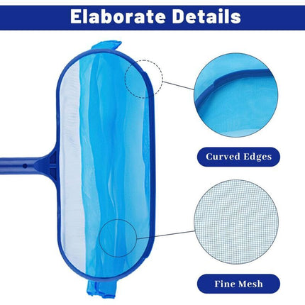 Pool Leaf Skimmer with Telescopic Handle, Fine Mesh Net, Pool Cleaning Tool.