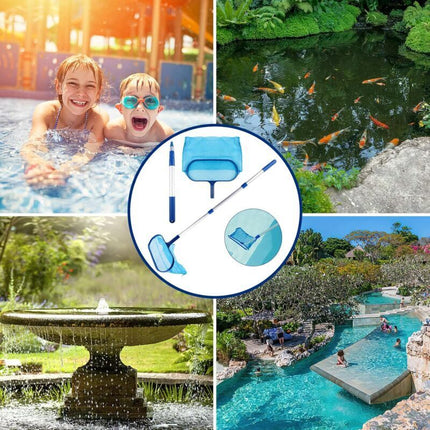Pool Leaf Skimmer with Telescopic Handle, Fine Mesh Net, Pool Cleaning Tool.