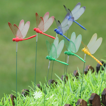 10pcs Dragonflies Insert Stick Decoration Simulation Dragonfly Ga Multi Multicolor Random color 10PCS.