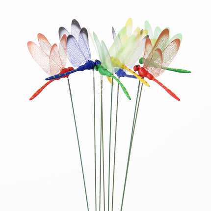10pcs Dragonflies Insert Stick Decoration Simulation Dragonfly Ga Multi Multicolor Random color 10PCS.