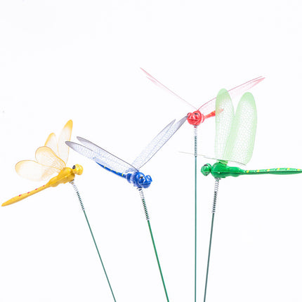10pcs Dragonflies Insert Stick Decoration Simulation Dragonfly Ga Multi Multicolor Random color 10PCS.