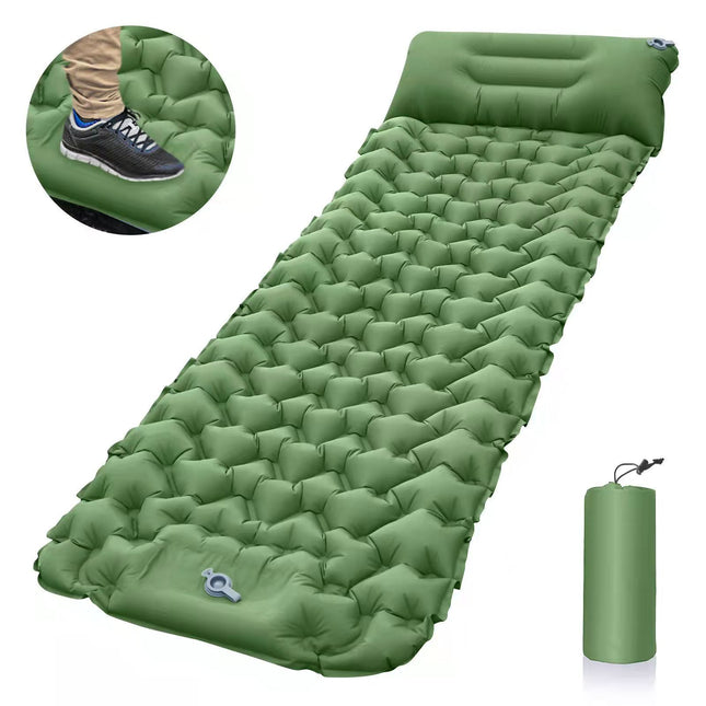 Self-Inflating Camping Mattress: Thick Lightweight Single Camping Mattress Inflatable and Attachable Double Camping Mat and Compact Inflatable Olive Green.