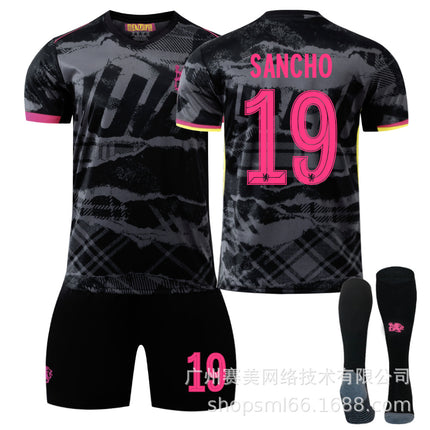 24-25 Chelsea 2nd Away Kit Kids Football Shirt 20 Palmer 8 Enzo 6 Silva 8 Enzo Men's Kit Set Champions League No. 19 socks 26#