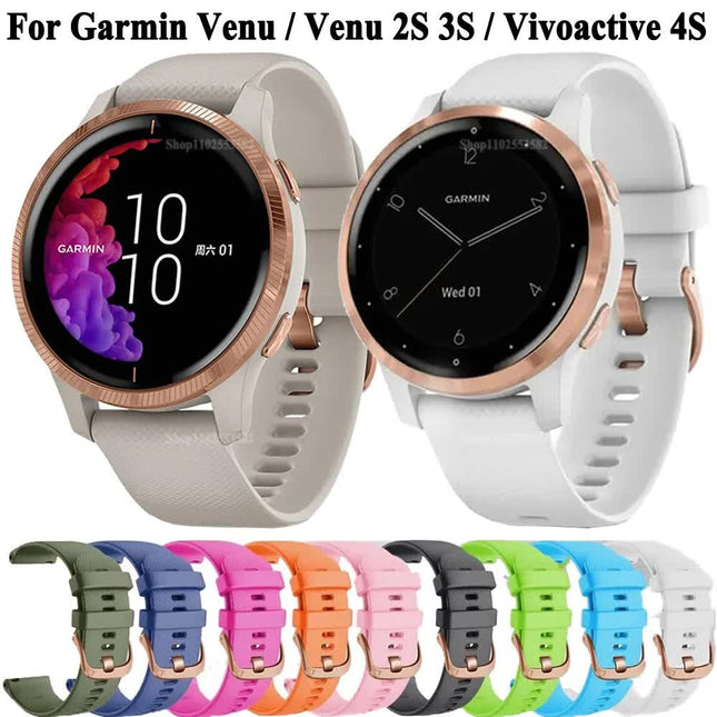 18mm 20mm Wristband Compatible with Garmin Venu Sq 2 Plus Vivoactive 4S Smartwatch Wristband Venu 3S 2S Vivoactive 3 5 Replacement Wristband Gray Gray 18mm Vivoactive 4S.