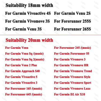 18mm 20mm Wristband Compatible with Garmin Venu Sq 2 Plus Vivoactive 4S Smartwatch Wristband Venu 3S 2S Vivoactive 3 5 Replacement Wristband Gray Gray 18mm Vivoactive 4S.