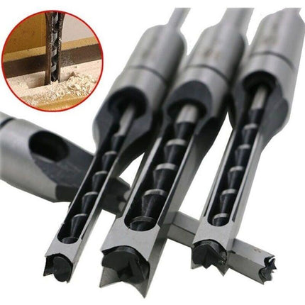 Wood Drill Bit Set for Square Holes, Compatible with Mortise and Tenon Joints, Deep Square Holes Cutting Tools for Woodworking.