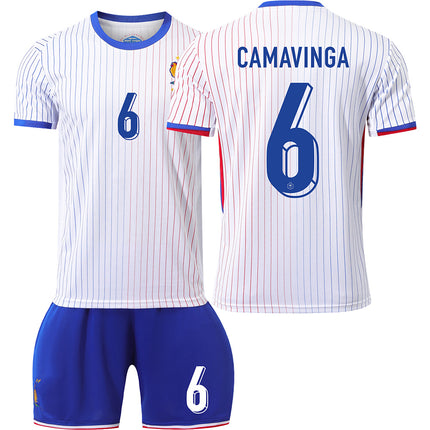 France 2024 national team jersey football shirt UEFA Euro edition home kids adult set no. 6 CAMAVINGA sockless 24