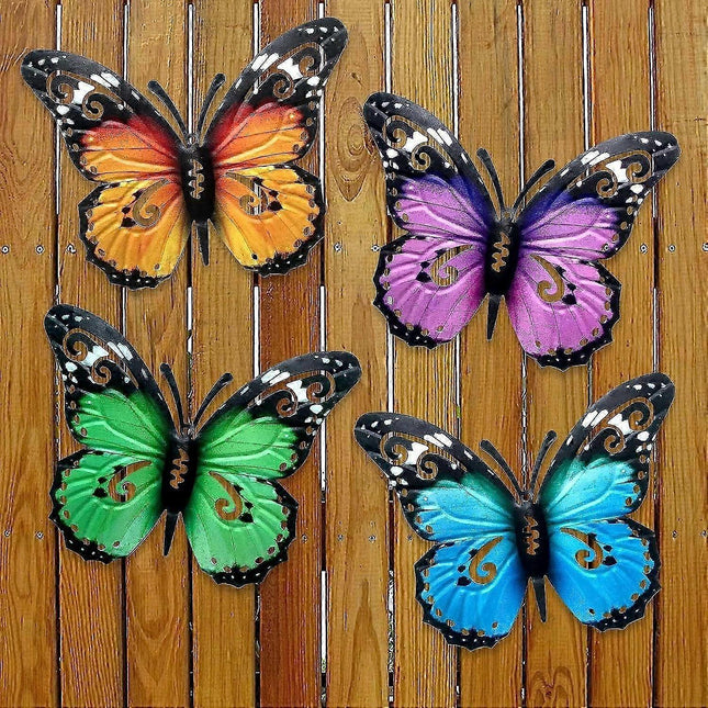 10.6"" Metal Butterfly Wall Decor, Butterflies Indoor Outdoor Hanging Wall Art for Patio Garden Yard Fence Home Living Room.