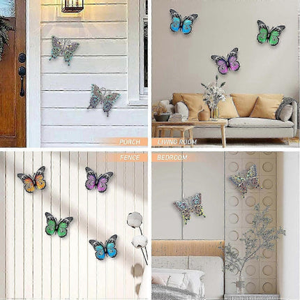 10.6"" Metal Butterfly Wall Decor, Butterflies Indoor Outdoor Hanging Wall Art for Patio Garden Yard Fence Home Living Room.