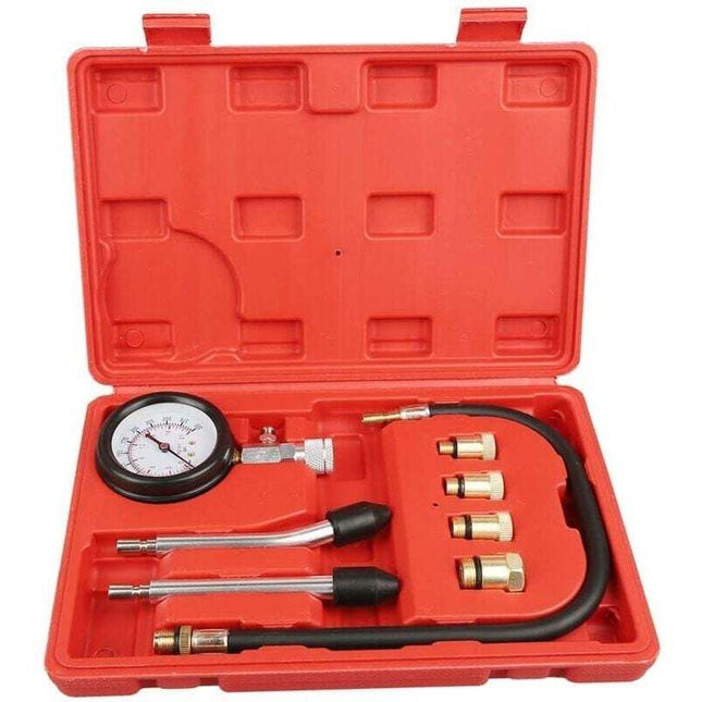 Compression Tester Kit for Vehicles, Compatible with Motorcycle, Car, Outboard, Chainsaw, Snowmobile, Gasoline Engine.