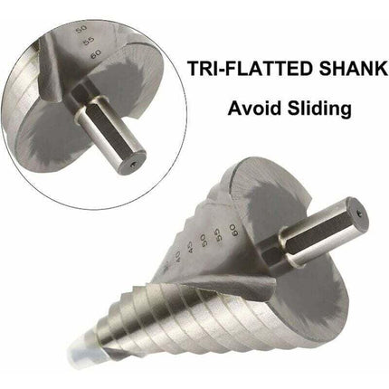 Twist Drill Set 6-60mm for Metal, Wood, Plastic - Compatible with HSS Cone Drills.