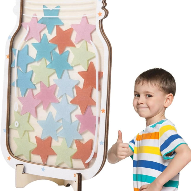 Star Reward Jar - Star and Dinosaur Reward Board, Positive Behavior Chart and Jar Reward System, Classroom Behavior Tool a.