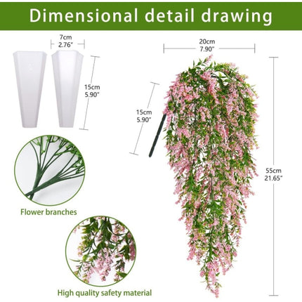 Artificial Plant 2 pcs UV Resistant Artificial Hanging Plants.