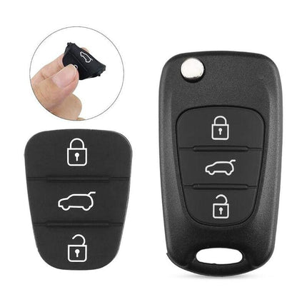 2pcs Silicone Key Case Compatible with Kia Sportage Cee'd Picanto Rio & Hyundai i10 i20 i30 ix20 ix35 - 3 Buttons Remote Control Cover.
