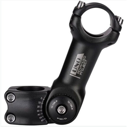 31.8 Adjustable Stem 110mm 0 60 Degree Adjustable Stem for Most Mountain Bike Road Bike, by DEBUNS.