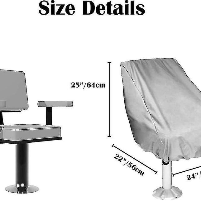 2-Pack Covers, Waterproof Outdoor Pedestal Pontoon Captain Boat Bench Chair Covers, Oxford Fabric Rudder Chair Covers - Perfect.