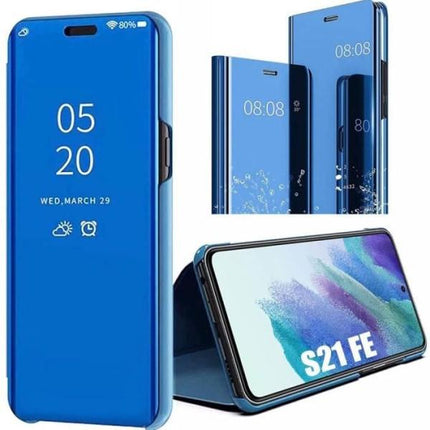 Full Body Protection Compatible with Samsung S21 FE Protection 360 Transparent Smart Case - Blue_max.