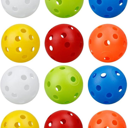 12-Pack Golf Practice Balls, Hollow Practice Balls with Airflow, 42mm Plastic Golf Balls, for Swing Training, Driving Range, Home Use.