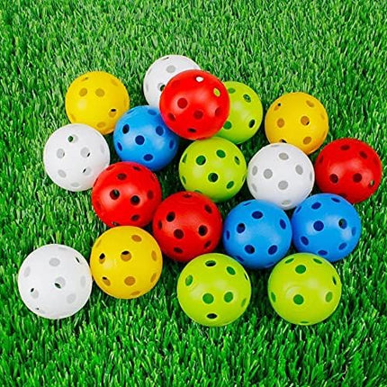 12-Pack Golf Practice Balls, Hollow Practice Balls with Airflow, 42mm Plastic Golf Balls, for Swing Training, Driving Range, Home Use.