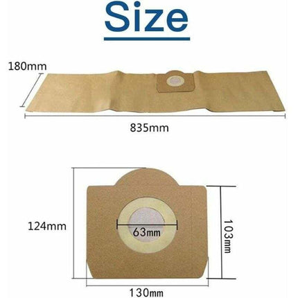 Karcher WD3 Vacuum Cleaner Bags, 5-pack straight vacuum cleaner bags for Karcher WD3, WD 3 Premium, WD3200, WD3500P, A2204, A2204, A2534, SE4001...