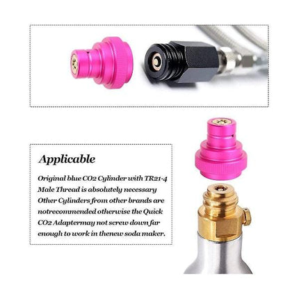 CO2 Quick Adapter for Duo-quick Connect Qc, Art and Terra, Replacement for CO2 Cylinder Tr21-4 Male.