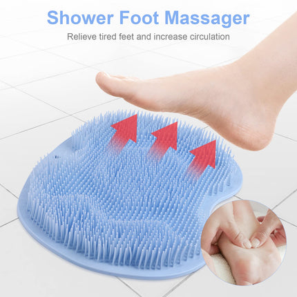 Foot Scrubber for Shower, Foot Cleaning Massage Mat with Non-Slip Suction Cups, Shower and Bathroom Foot Scrubber Mat (Blue) Blue.