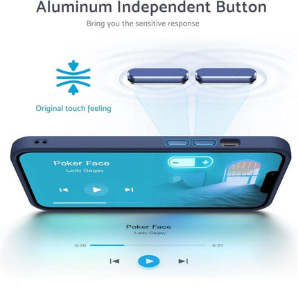 Compatible with iPhone 13 - MagSafe Case Shockproof Silicone Matte Blue.