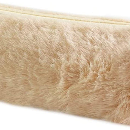 Plush Pencil Case, Fuzzy Pencil Bag Fluffy Makeup Bag Cute Pencil Case For Students Paper Protector For School Office (camel).