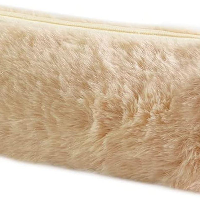 Plush Pencil Case, Fuzzy Pencil Bag Fluffy Makeup Bag Cute Pencil Case For Students Paper Protector For School Office (camel).