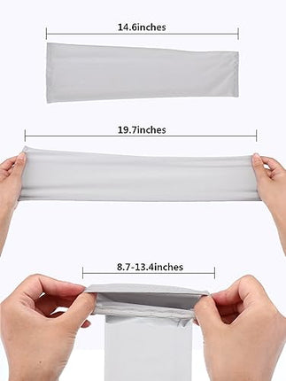 8-Pack Unisex UV Protective Arm Warmers for Cooling White Black Gray Blue, Ice Silk.
