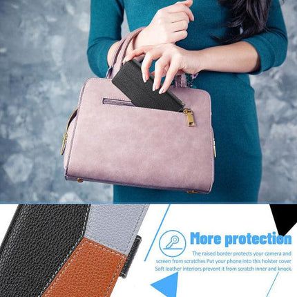 Case for Samsung Galaxy A22 4g Protection Three-color Stitching Coque Magnetic Mobile Phone Case Etui - Black.