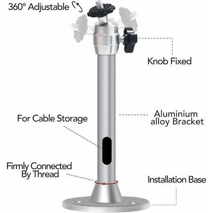 Projector Ceiling Mount, 3kg Load Capacity, 360° Rotation, 90° Tilt Angle, Ceiling and Wall Mount for Mini Projector - Made of Aluminum.