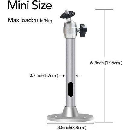 Projector Ceiling Mount, 3kg Load Capacity, 360° Rotation, 90° Tilt Angle, Ceiling and Wall Mount for Mini Projector - Made of Aluminum.