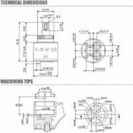 Ceramic Faucet Insert for Mixer Valve Replacement 35MM, DEBUNS.