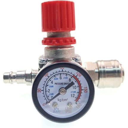 Air Compressor Pressure Regulator, 1/4\" Pneumatic Pressure Regulator, Pressure Control Valve with Connection 140 PSI 12 Bar.
