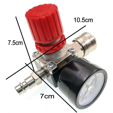 Air Compressor Pressure Regulator, 1/4\" Pneumatic Pressure Regulator, Pressure Control Valve with Connection 140 PSI 12 Bar.