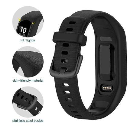 3pcs Soft Silicone Wristbands for Garmin Vivosmart 5 Wristband, Replacement Sports Wristbands in Different Colors for Vivosmart 5, Black-White-Blue.