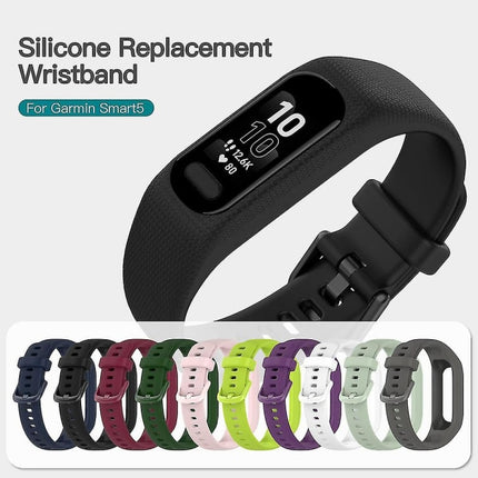 3pcs Soft Silicone Wristbands for Garmin Vivosmart 5 Wristband, Replacement Sports Wristbands in Different Colors for Vivosmart 5, Black-White-Blue.